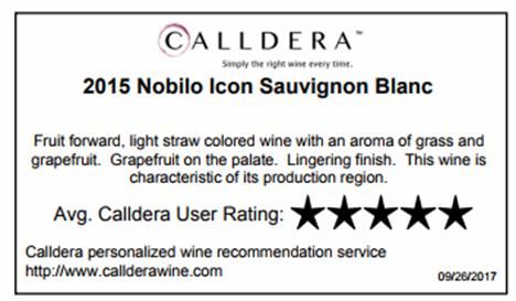 Calldera Shelf Labels for Wine Promotion